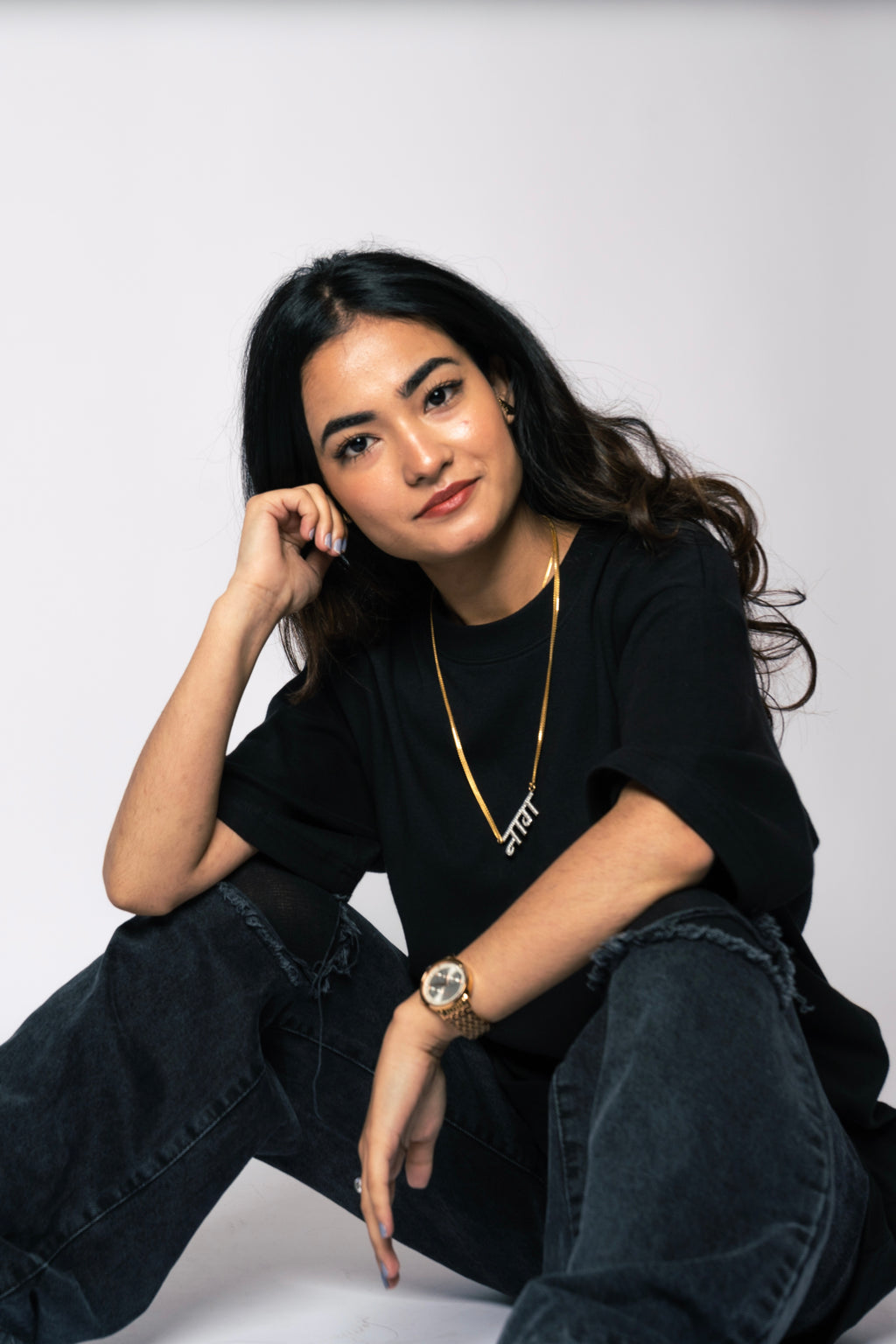 BLACK BAHUT BADHI T-SHIRT